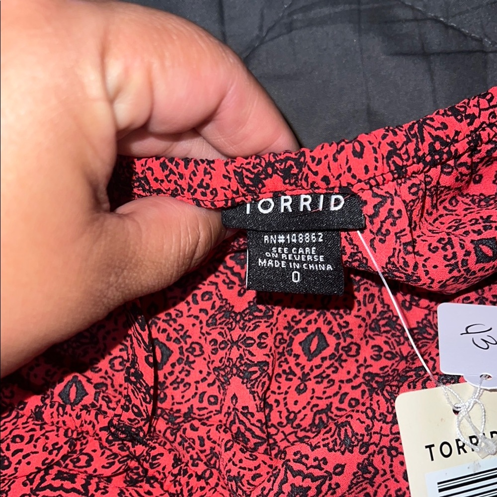 Torrid Red and Black Smocked Camisole Sleeveless Top - Picture 5 of 7